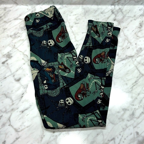 LuLaRoe Disney Nightmare Before Christmas Tween size Halloween Leggings pants - Picture 1 of 4
